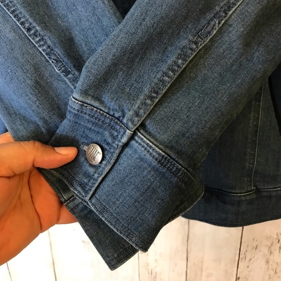 Women with Control My Wonder Denim Overlay Jacket Mid-Blue Size 1X - Picture 9 of 15